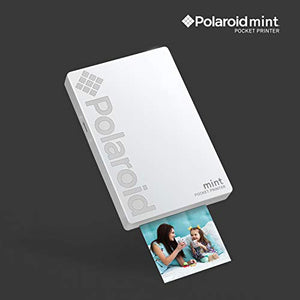 Zink Polaroid Mint Pocket Printer W/ Zink Zero Ink Technology & Built-In Bluetooth for Android & iOS Devices - White