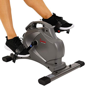 Sunny Health & Fitness Magnetic Mini Exercise Bike with Digital Monitor, Low Profile Design and 8 Level Resistance