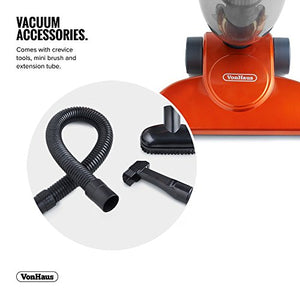 VonHaus 2 in 1 Stick & Handheld Vacuum Cleaner - 600W Corded Upright Vac with Lightweight Design, HEPA Filtration, Extendable Handle, Crevice Tool and Brush Accessories - Ideal for Hardwood Floors