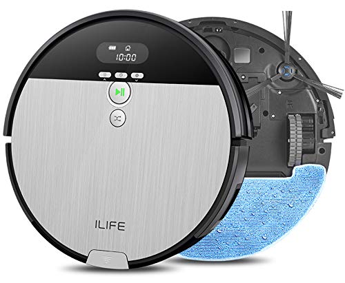 ILIFE V8s, 2-in-1 Mopping,Robot Vacuum,Big 750ml Dustbin,Enhanced Suction Inlet,Zigzag Cleaning Path,Ideal for Pet Hair,Self-Charging Robotic Vacuum, LCD Display,Schedule,Ideal for Hard Floor