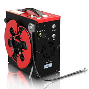 GX CS3 PCP Air Compressor, Auto-Stop,Oil-Free, Built-in Water-Oil Separator Filter, Powered by Car 12V DC or Home 110V AC, 4500Psi/30Mpa,Paintball/Scuba Tank Compressor Pump