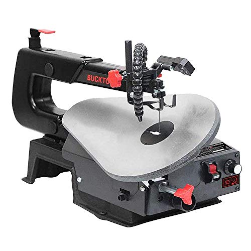 BUCKTOOL 16-inch Variable Speed Scroll Saw Pin or Pinless Blade with Pedal Switch Cast Iron Work Table