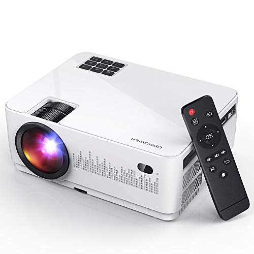 DBPOWER L21 LCD Video Projector, Upgraded 5000L 1080P 1920x1080 Supported Full HD Mini Movie Projector with HDMIx2/USBx2/AV Ports, Compatible with Smartphone/VGA/TV/PS4/DVD Ideal for Home Theater