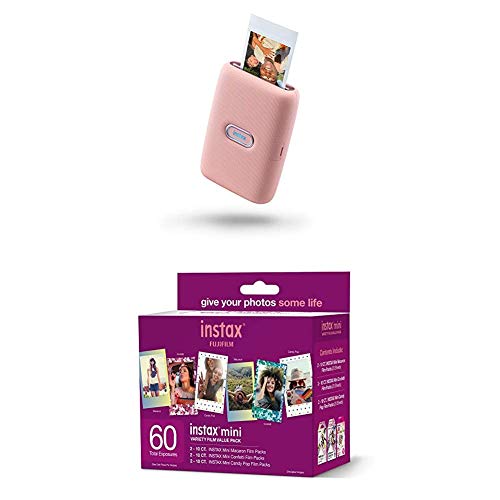 Fujifilm Instax Mini Link Smartphone Printer - Dusky Pink + w/60-pack