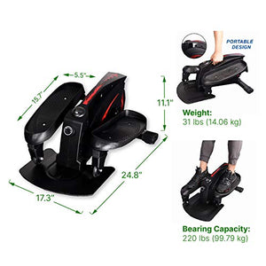 Leasbar Under Desk Elliptical Exercise Machine Mini Exercise Bike Cycle for Home Use Pedal Exerciser Adjustable Resistance with Monitor 30dB Ultra Quiet