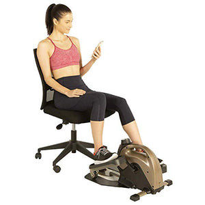 Exerpeutic 900E EXERWORK No Impact Bluetooth Smart Cloud Fitness Under Desk Elliptical with Extendable Chair Hook and Free App