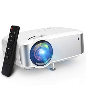 Projector, TOPVISION 1080P Supported Video Projector with 4500L, 60,000 Hrs Home Projector for Indoor/Outdoor with Speakers, Compatible with Fire TV Stick, PS4, HDMI, VGA, AV, USB