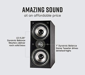 Polk Audio Monitor 40 Series Bookshelf Speaker Perfect for Small or Medium Size Rooms- Black, Pair