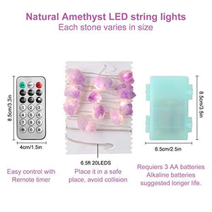 Amethyst Raw Stones Decorative String Lights