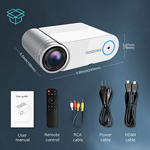 Projector, GooDee 2020 Upgrade G500 Mini Video Projector, Max 200" Portable Movie Projector with Carry Bag, Home Theater Projector Support 1080P, Compatible with Fire Stick, PS4, Phone (YG420)