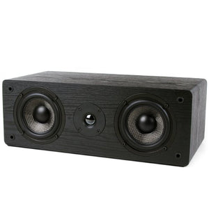 Micca MB42-C Center Channel Speaker with Dual 4-Inch Carbon Fiber Woofer and Silk Dome Tweeter (Black, Each)