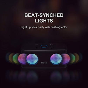 Bluetooth Speakers, DOSS SoundBox Plus Portable Wireless Bluetooth Speaker with 16W HD Sound and Deep Bass, Wireless Stereo Pairing, 20H Playtime, Wireless Speaker for Home, Outdoor, Travel - Black