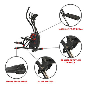 Sunny Health & Fitness Premium Cardio Climber Stepping Elliptical Machine - SF-E3919,Gray