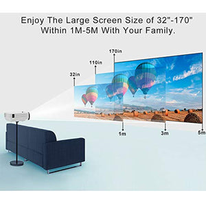 [Latest Upgrade] 4500Lumens Mini Projector, Full HD 1080P 170" Display Supported, PS4,TV Stick, Smartphone, USB, SD Card Supported, Great for Home Theater Movies