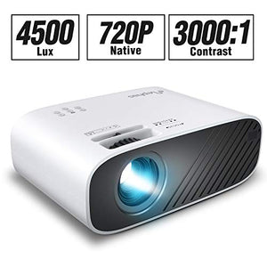 ELEPHAS 2020 Mini Movie Projector, 5000 LUX Full HD 1080P Video Projector, with 50, 000 Hours LED Lamp Life and 200" Display, Compatible with USB/HDMI/VGA/Laptop/iPhone/TV Stick/TF Card