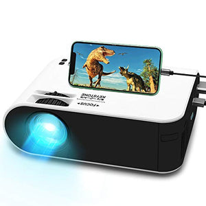 Mini Movie Projector,WayGoal Portable HD Home Theater Projector 4500 Lx with 50000 Hours LED Lamp Life and 1080P Supported,150" Display for TV Stick,Video Game,Dual USB Port