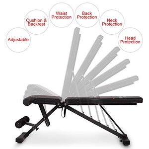 FLYBIRD | Adjustable Bench, Utility Weight Bench for Full Body Workout