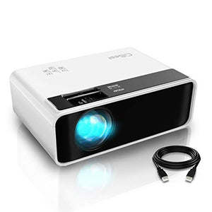 Mini Projector, CiBest Video Projector Outdoor Movie Projector, 4500 lux LED Portable Home Theater Projector 1080P and 200" Supported, Compatible with PS4, PC via HDMI, VGA, TF, AV and USB