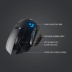 Logitech | G502 Lightspeed Wireless Optical Gaming Mouse with RGB Lighting, Black	