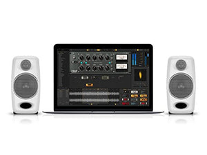 IK Multimedia iLoud Micro Monitor, On-Board 56-bit DSP Processor, Two 3/4" Tweeters and Two 3" Woofers, with Bluetooth Streaming, RCA and 1/8" Inputs - White