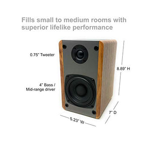 Singing Wood T25 Passive 2 Way Bookshelf Speakers with preinstalled Wall Mount Bracket- 4 inch woofer and Silk Dome Tweeter- Receiver or Amplifier Needed to Operate- 60 Watts(Beech Wood-Pair)