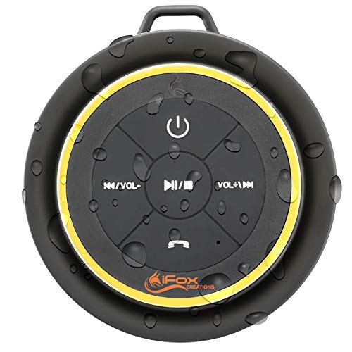 iFox iF012 Bluetooth Shower Speaker - Certified Waterproof - Wireless It Pairs Easily to All Your Bluetooth Devices - Phones, Tablets, Computer, Radio