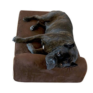 Bully Beds | Orthopedic Pillow Dog Bed w/Removable Cover, Chocolate, Large