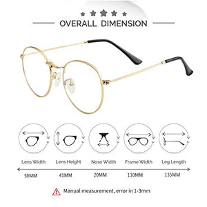 Round Clear Lens Glasses, Gold