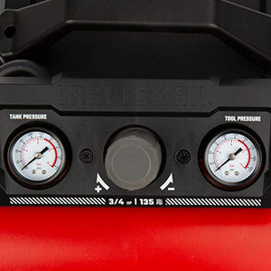 Craftsman Air Compressor, Portable Oil Free 1.5 Gallon 3/4 HP 1.5 CFM@90PSI Max 135 PSI Pressure, Red- CMXECXA0200141A