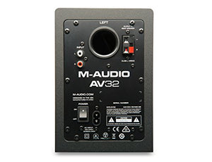 M-Audio AV32 | Compact Active Desktop Reference Monitor Speakers For Premium Playback, Professional Media Creation and Immersive Gaming Sound