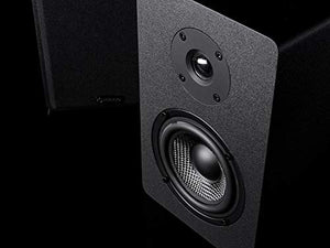 Micca PB42X Powered Bookshelf Speakers with 4-Inch Carbon Fiber Woofer and Silk Dome Tweeter (Pair)