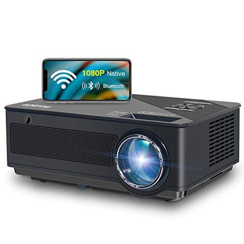 Native 1080p Full HD Projector, WiFi Projector, Bluetooth Projector, FANGOR 6500 Lumens/250 Display/ Contrast 8000: 1 Full HD Theater Projector with Wireless Mirror to iPhone/Ipad/Android Phones