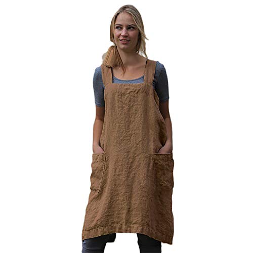 Cotton/Linen Pinafore Square Apron