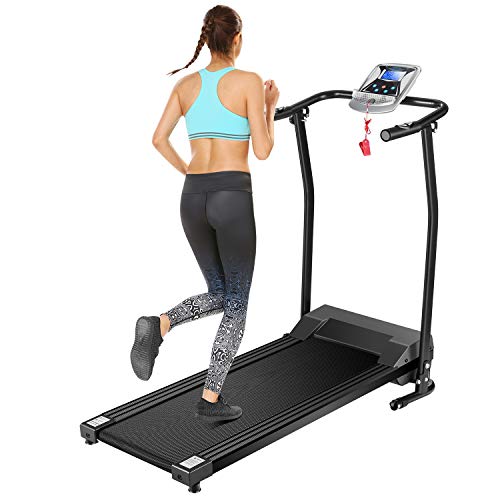 Mauccau Folding Electric Treadmill Exercise Machine with LCD Display Fitness Trainer Walking Running Machine for Home Gym