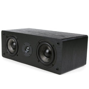 Micca MB42-C Center Channel Speaker with Dual 4-Inch Carbon Fiber Woofer and Silk Dome Tweeter (Black, Each)