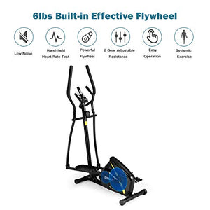 GYMAX Elliptical Machine Adjustable Magnetic Elliptical Trainer