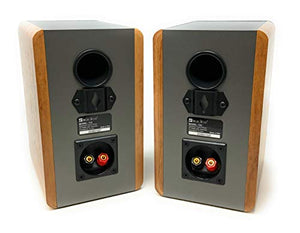 Singing Wood T25 Passive 2 Way Bookshelf Speakers with preinstalled Wall Mount Bracket- 4 inch woofer and Silk Dome Tweeter- Receiver or Amplifier Needed to Operate- 60 Watts(Beech Wood-Pair)
