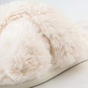 See why the HALLUCI Women's Cross Band Soft Plush Fuzzy Slippers are one of the hottest trending gifts on the Internet right now!