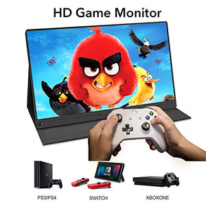 Portable Monitor, Upgraded 15.6" IPS HDR 19201080 FHD Eye Care Screen USB C Gaming Monitor, Dual Speaker Computer Display HD Type-C VESA for Laptop PC MAC Phone Xbox PS4 Smart Case & Screen Protector