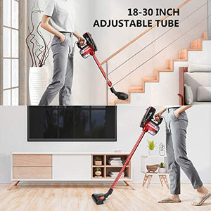 MOOSOO Vacuum Cleaner, 17KPa Strong Suction 4 in 1 Corded Stick Vacuum for Hard Floor with HEPA Filters, D600