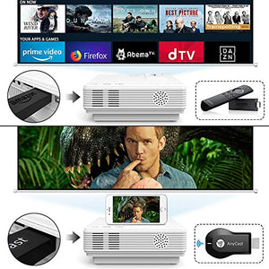 [Latest Upgrade] 4500Lumens Mini Projector, Full HD 1080P 170" Display Supported, PS4,TV Stick, Smartphone, USB, SD Card Supported, Great for Home Theater Movies