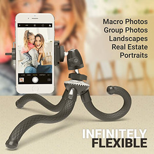 Xenvo SquidGrip Flexible Cellphone Tripod for Phone and Camera - Portable Octopus Tripod Compatible with All Smartphones - iPhones, GoPro, Android, Samsung, Google Pixel & More (Selfie Stick Tripod)