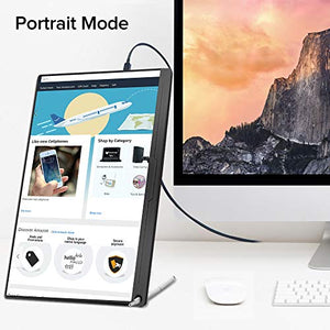 Portable Monitor, Upgraded 15.6" IPS HDR 19201080 FHD Eye Care Screen USB C Gaming Monitor, Dual Speaker Computer Display HD Type-C VESA for Laptop PC MAC Phone Xbox PS4 Smart Case & Screen Protector