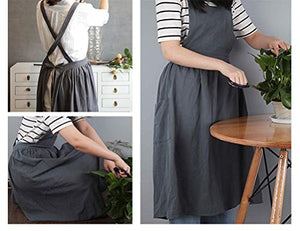 Cotton/Linen Blend Pinafore Dress