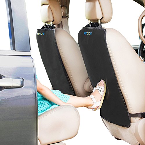 Enovoe Kick Mats - Premium Quality Car Seat Protector Mat Best Waterproof Protection of Your Upholstery from Dirt, Mud, Scratches - Extra Large Car Seat Back Covers