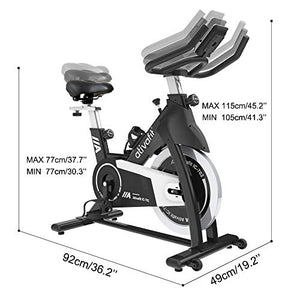 Ativafit Exercise Bike Stationary Indoor Cycling Bike 35 lbs Flywheel Belt Drive Workout Bicycle Training LCD Monitor / Ipad Mount / Adjustable Handlebar for Home Cardio Workout