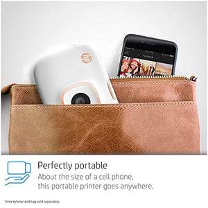 HP Sprocket 2-in-1 Portable Photo Printer & Instant Camera Bundle with 8GB MicroSD Card and ZINK Photo Paper – White (5MS95A)