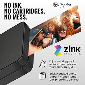 Lifeprint 2x3 Portable Photo AND Video Printer for iPhone and Android. Make Your Photos Come To Life w/ Augmented Reality - Black