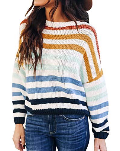 Crew Neck Color Block Knitted Pullover Sweater