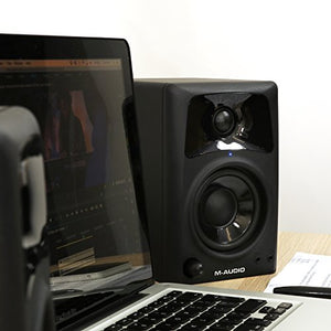 M-Audio AV32 | Compact Active Desktop Reference Monitor Speakers For Premium Playback, Professional Media Creation and Immersive Gaming Sound